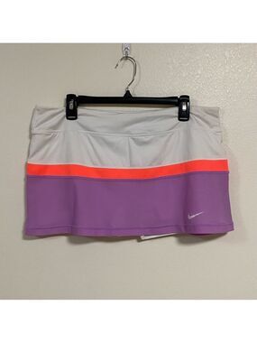 Nike Dri Fit Athletic Tennis Golf Skirt Skort White Lavender Size XL